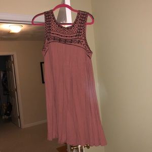 Burnt orange/peach dress with black detail